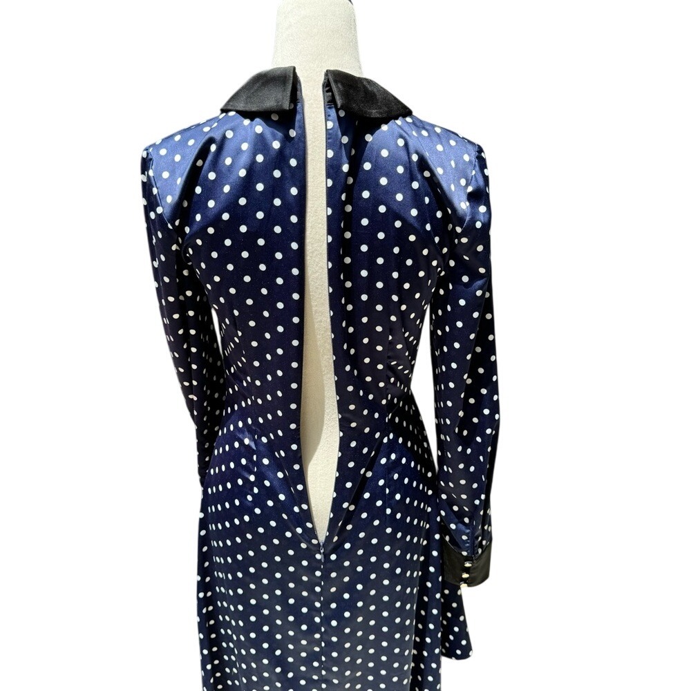 KEEPSAKE.‎ NWOT. Foolish Long Sleeve, Midi Dress in Navy/Porcelain in Pol… - Picture 7 of 15
